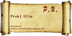 Prokl Ulla névjegykártya